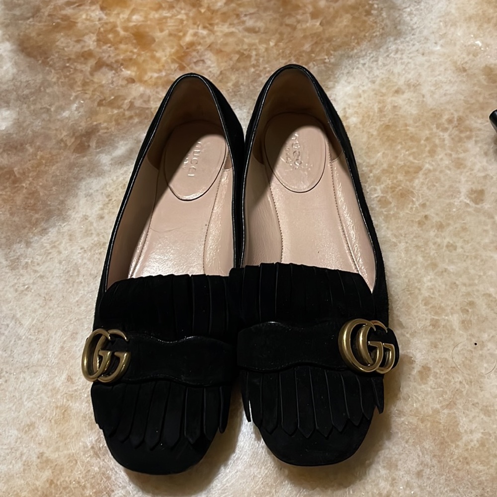Do not buy/sold Gucci 💯 authentic black suede marmont loafers size 38.5/8.5